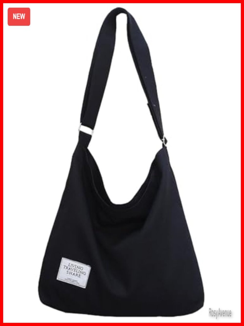 Canvas Shoulder Bag Hobo Crossbody Tote Large Zip Casual Handbag